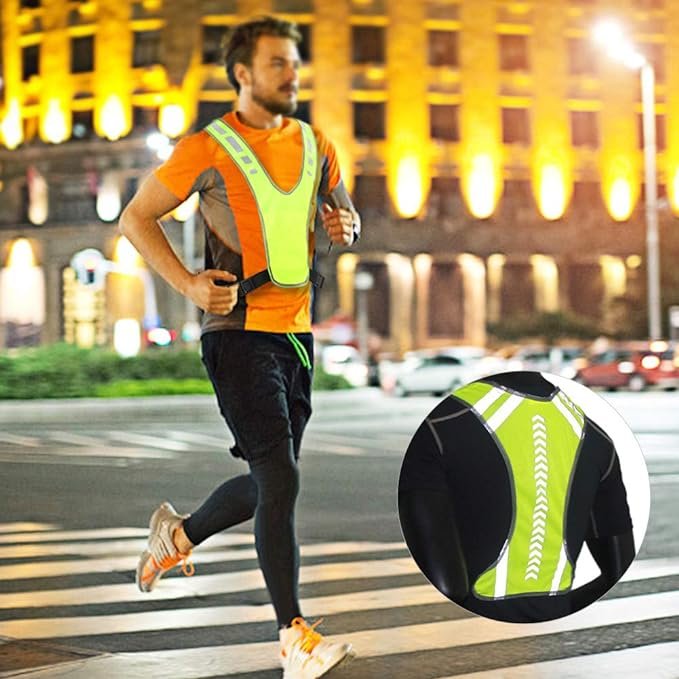 running hombre chaleco reflectante
